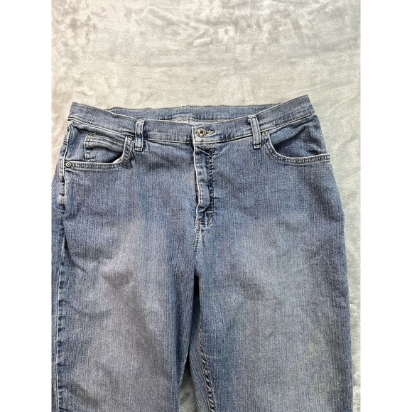 Lee Womens Plus Sz 18p Designer Jeans Blue Classic Straight Leg Stretch Mid Rise - Picture 2 of 9